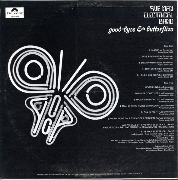 Five Man Electrical Band - Good-Byes & Butterflies [Vinyl] | Polydor (2424 020) - 2