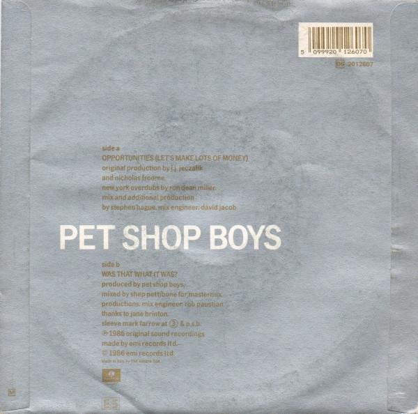 Pet Shop Boys - Opportunities (Let's Make Lots Of Money) | Parlophone (06 2012607) - 2 Pet Shop Boys - Opportunities (Let's Make Lots Of Money) | Parlophone (06 2012607) - 2