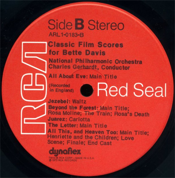 Charles Gerhardt , National Philharmonic Orchestra - Classic Film Scores For Bette Davis | RCA Red Seal (ARL1-0183) - 4