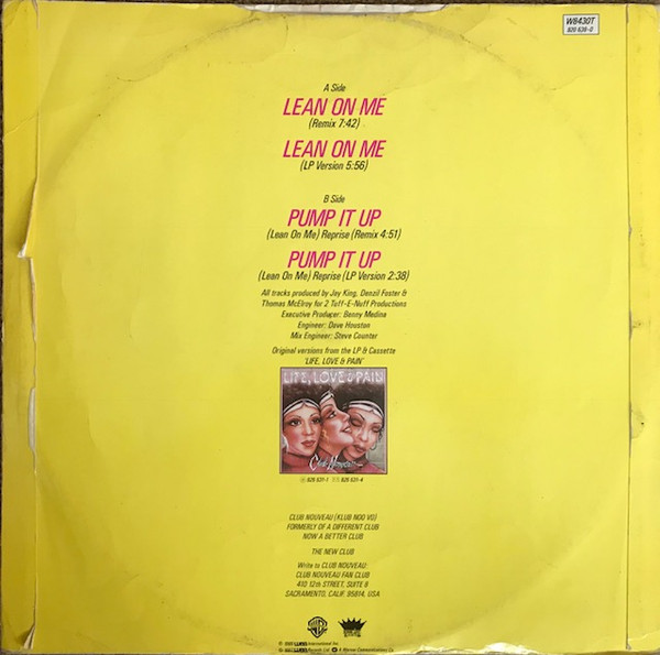 Club Nouveau - Lean On Me | Warner Bros. Records (W 8430 (T)) - 2