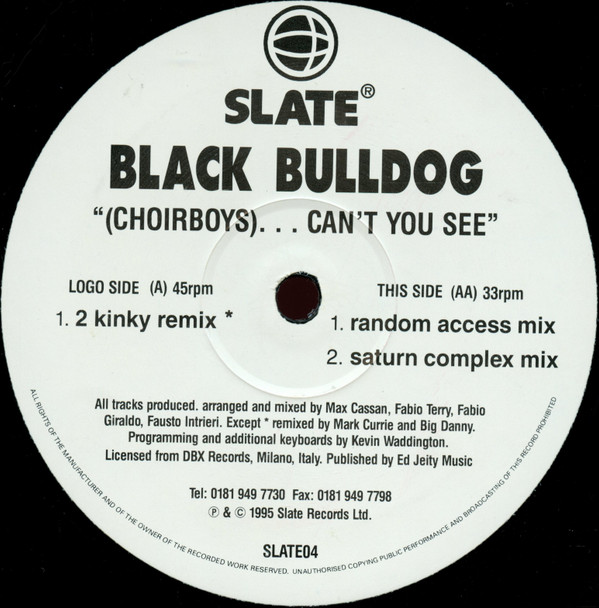 Black Bulldog - (Choirboys)...Can't You See | Slate (SLATE 04)