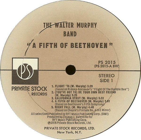 The Walter Murphy Band - A Fifth Of Beethoven | Private Stock (PS 2015) - 3