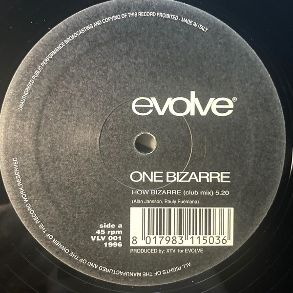 One Bizarre - How Bizarre / Turn It On | Evolve (VLV 001) - main