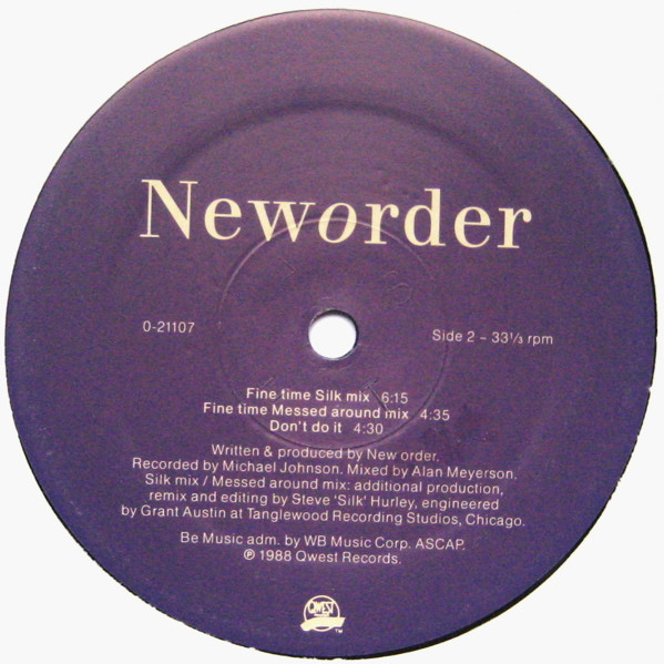 New Order - Fine Time | Qwest Records (0-21107) - 4 New Order - Fine Time | Qwest Records (0-21107) - 4