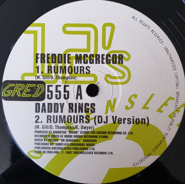 Freddie McGregor - Rumours | Greensleeves Records (GRED555)
