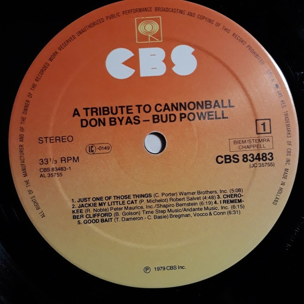 Don Byas / Bud Powell - A Tribute To Cannonball | CBS (CBS 83483) - 3