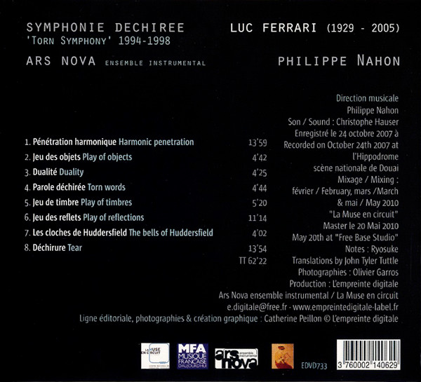 Luc Ferrari - Symphonie Déchirée | L'Empreinte Digitale (EDVD733) - main
