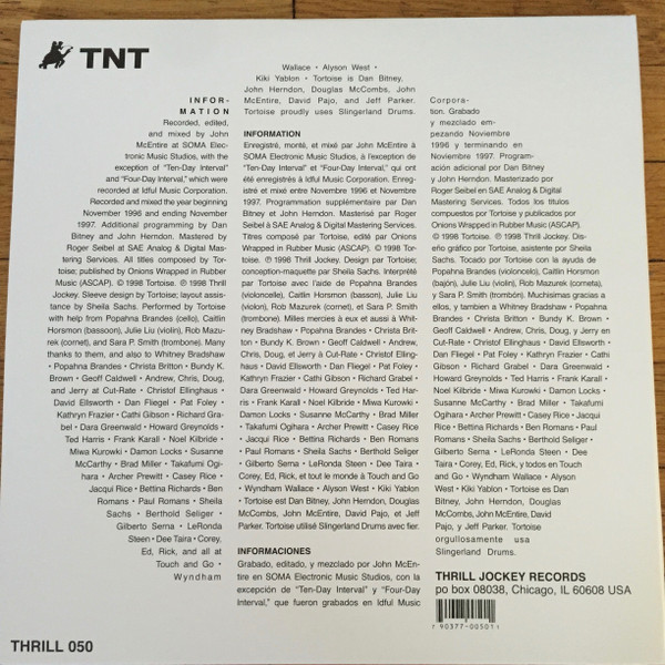 Tortoise - TNT | Thrill Jockey (THRILL 050) - 2