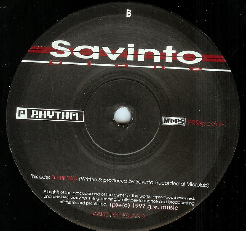 Savinto - Plane | Planet Rhythm Records (PRRspecial-1)