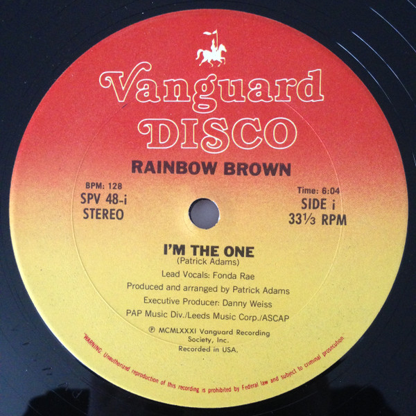 Rainbow Brown - I'm The One | Vanguard Disco (SPV 48) - main