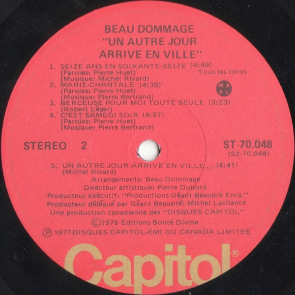 Beau Dommage - Un Autre Jour Arrive En Ville... | Capitol Records (ST.70.048) - 4