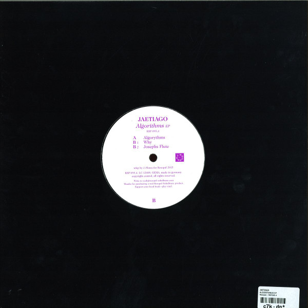 Jaetiago - Algorithms EP | Resopal Schallware (RSP 095.4) - 2