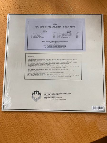 Nitai Hershkovits , Rejoicer - Cinema Royal | Rhythm Section International (RS068) - 2