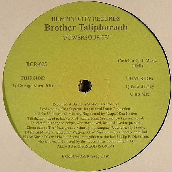 Brother Talipharaoh - Powersource | Bumpin' City Records (BCR-015) Brother Talipharaoh - Powersource | Bumpin' City Records (BCR-015)