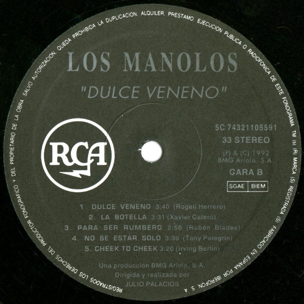 Los Manolos - Dulce Veneno | RCA (74321 10559 1 (5C)) - 4