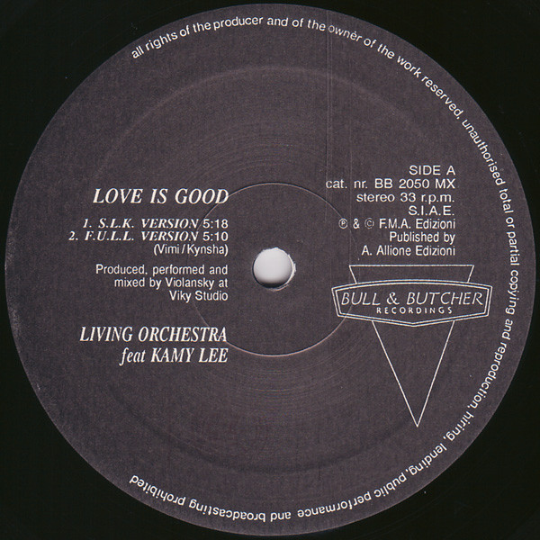 Living Orchestra Featuring Kamy Lee - Love Is Good | Bull & Butcher Recordings (BB 2050 MX) - 2
