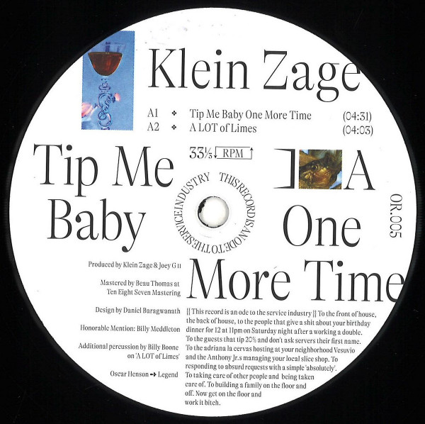 Klein Zage - Tip Me Baby One More Time | Orphan Records (OR.005)