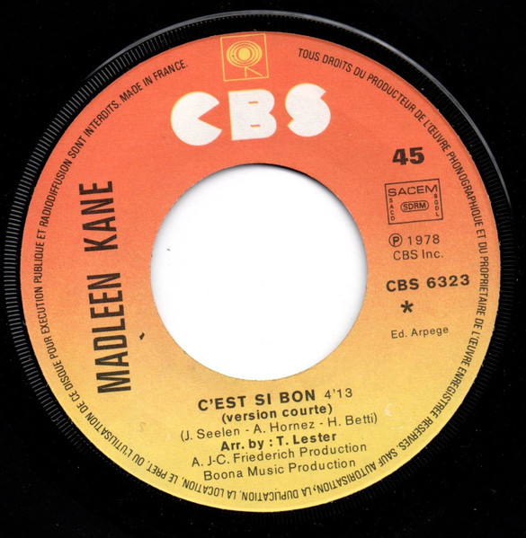 Madleen Kane - C'est Si Bon | CBS (CBS 6323) - 3