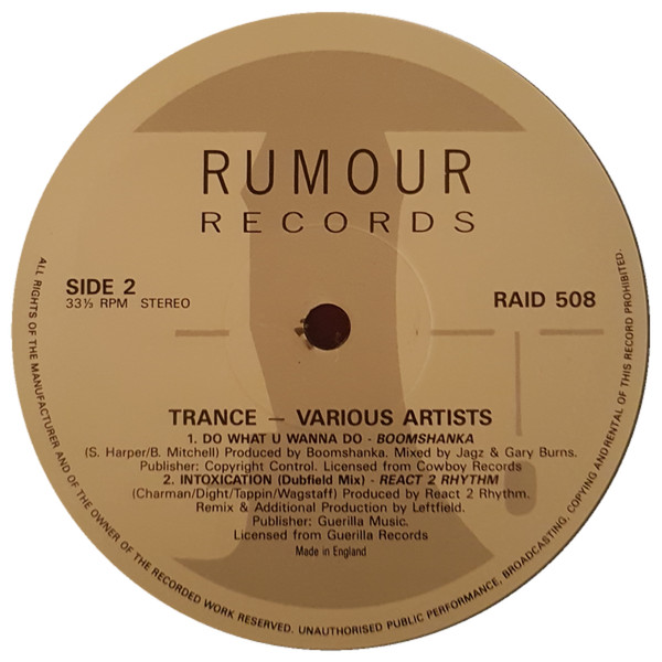 Various - Trance | Rumour Records (RAID 508) - 4