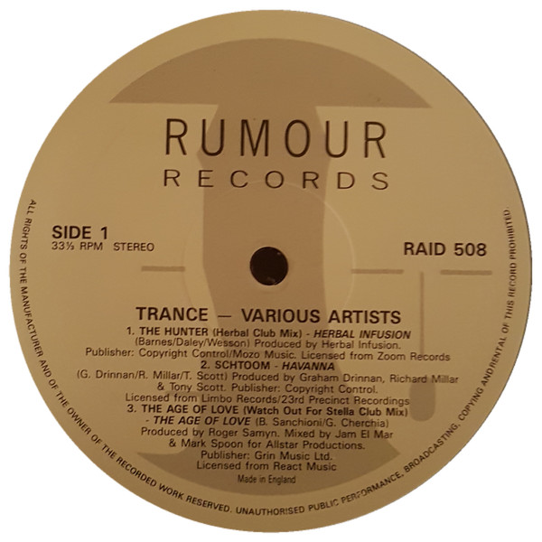 Various - Trance | Rumour Records (RAID 508) - 3