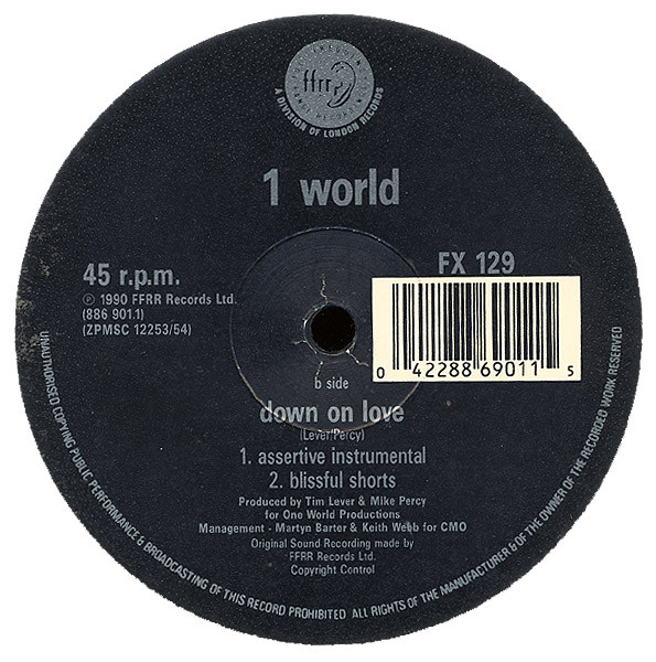 1 World - Down On Love | FFRR (FX 129) - 2