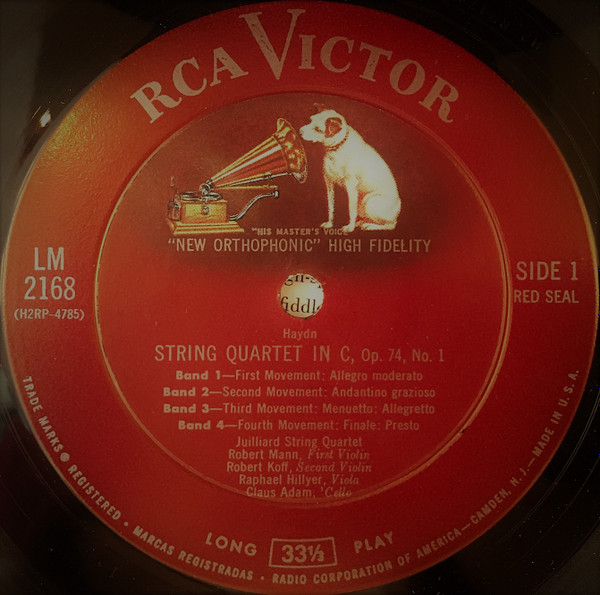 Joseph Haydn , Juilliard String Quartet - Quartets In C, Op. 74, No. 1 / In G, Op. 77, No. 1 | RCA Victor Red Seal (LM-2168) - 3