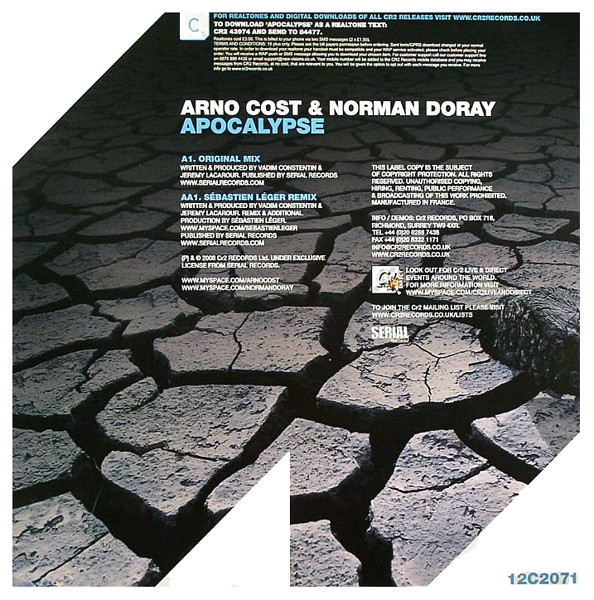 Arno Cost & Norman Doray - Apocalypse | Cr2 Records (12C2071) - 2 Arno Cost & Norman Doray - Apocalypse | Cr2 Records (12C2071) - 2