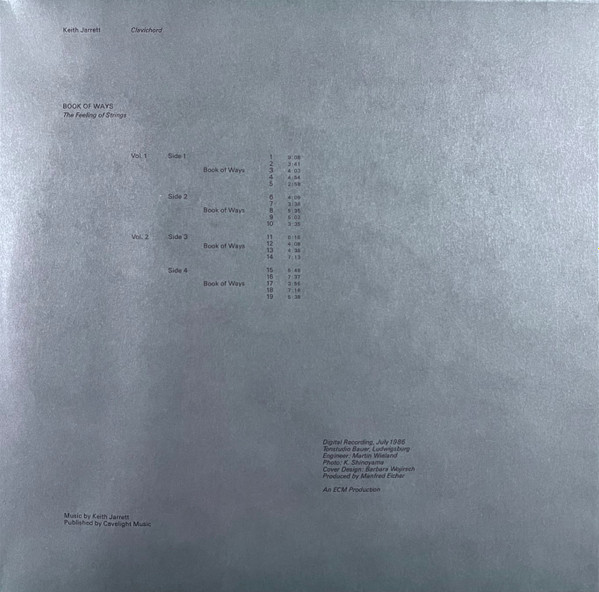 Keith Jarrett - Book Of Ways | ECM Records (ECM 1344/45) - 3