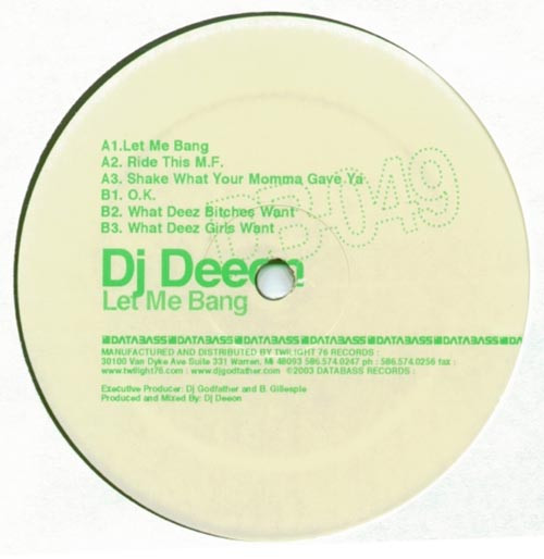 DJ Deeon - Let Me Bang | Databass Records (DB 049) - main