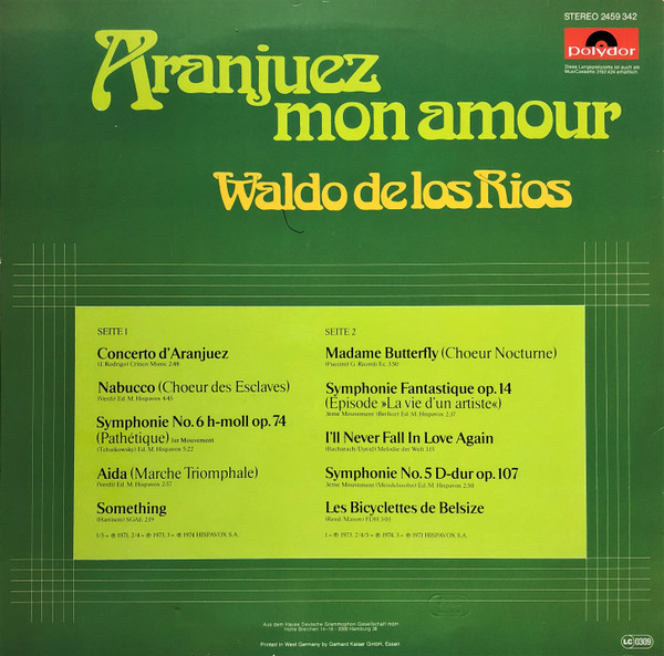 Waldo De Los Rios - Aranjuez Mon Amour | Polydor (2459 342) - 2 Waldo De Los Rios - Aranjuez Mon Amour | Polydor (2459 342) - 2