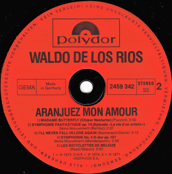 Waldo De Los Rios - Aranjuez Mon Amour | Polydor (2459 342) - 4 Waldo De Los Rios - Aranjuez Mon Amour | Polydor (2459 342) - 4