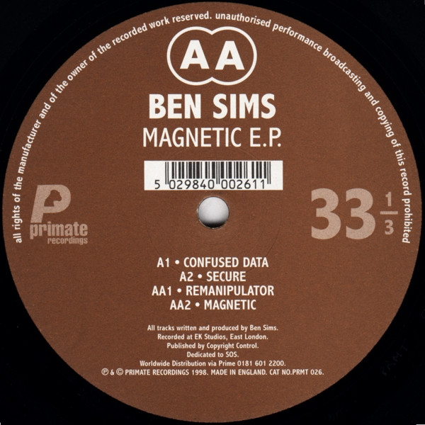 Ben Sims - Magnetic E.P. | Primate Recordings (PRMT 026) - 3