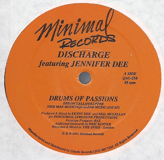 Discharge featuring Jennifer Dee - Drums Of Passions | Minimal Records (QAL-258)