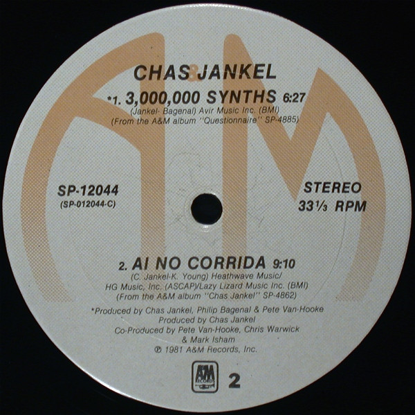 Chas Jankel - Glad To Know You | A&M Records (SP-12044) - 2