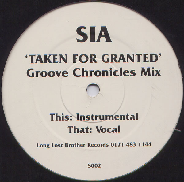 Sia - Taken For Granted (Groove Chronicles Mix) | Long Lost Brother Records (S002) - main Sia - Taken For Granted (Groove Chronicles Mix) | Long Lost Brother Records (S002) - main