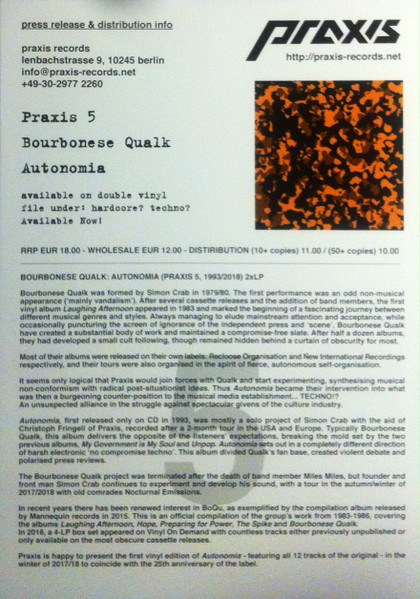 Bourbonese Qualk - Autonomia | Praxis (Praxis 5) - 3