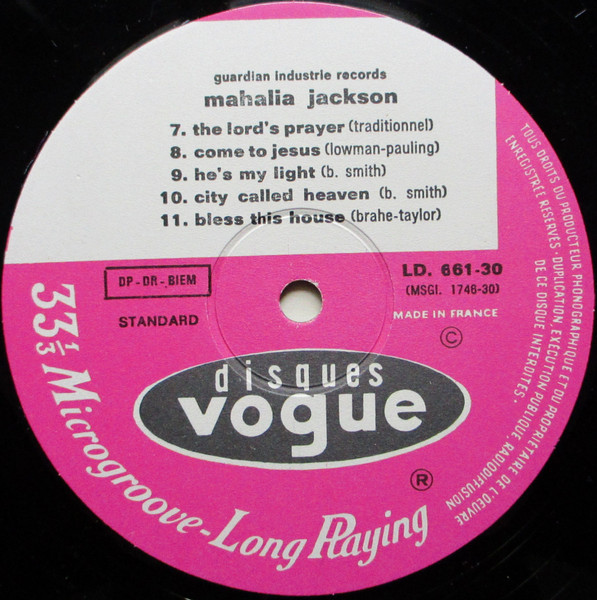Mahalia Jackson - Silent Night | Disques Vogue (LD. 661-30) - 4