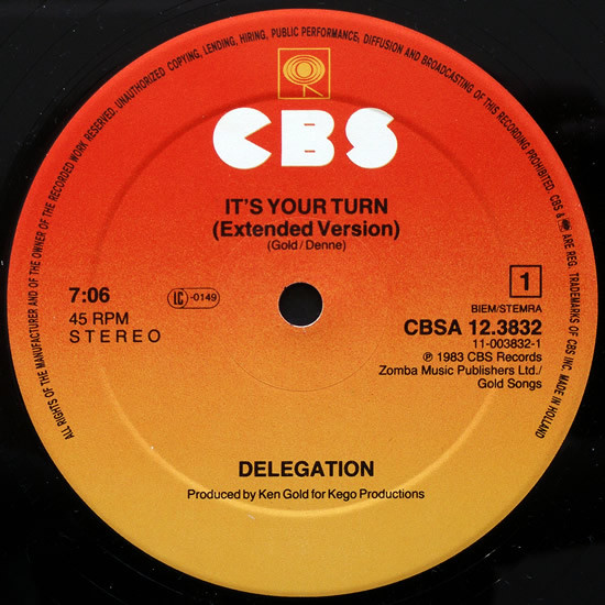 Delegation - It's Your Turn | CBS (CBSA 12.3832) - 3