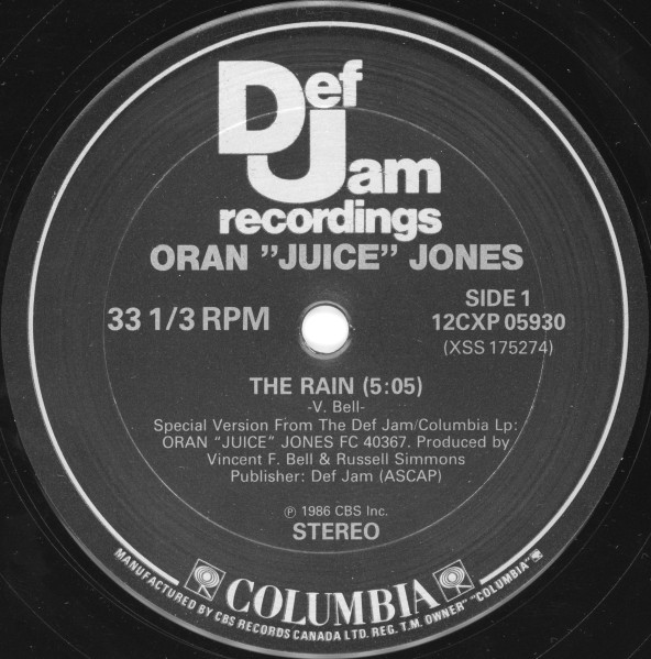 Oran 'Juice' Jones - The Rain | Def Jam Recordings (12CXP 05930)