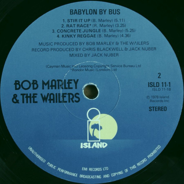 Bob Marley & The Wailers - Babylon By Bus | Island Records (ISLD 11) - 8 Bob Marley & The Wailers - Babylon By Bus | Island Records (ISLD 11) - 8