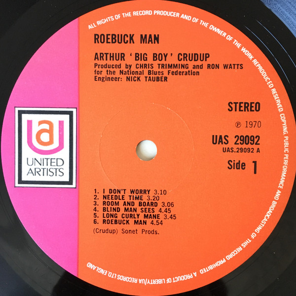 Arthur "Big Boy" Crudup - Roebuck Man | United Artists Records (UAS.29092) - 3