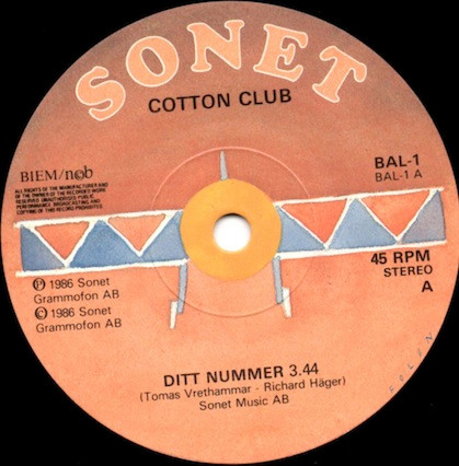 Cotton Club - Ditt Nummer | Sonet (BAL-1) - 3