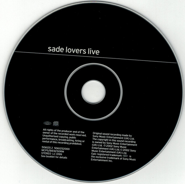 Sade - Lovers Live | Epic (506125 2) - 3