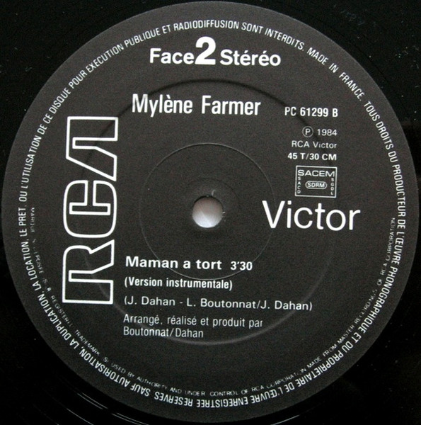 Mylène Farmer - Maman A Tort | RCA (PC 61299) - 4 Mylène Farmer - Maman A Tort | RCA (PC 61299) - 4