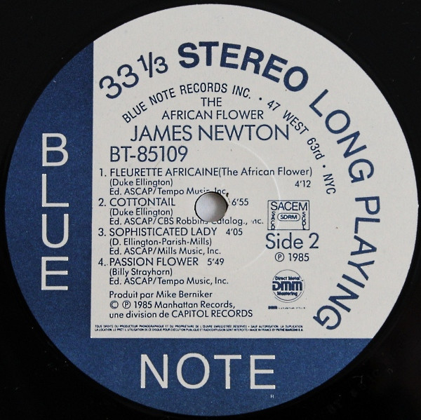 James Newton - The African Flower (The Music Of Duke Ellington & Billy Strayhorn) | Blue Note (BT 85109) - 4