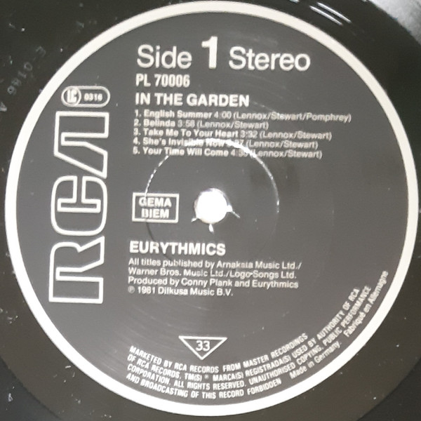 Eurythmics - In The Garden | RCA (PL 70006)