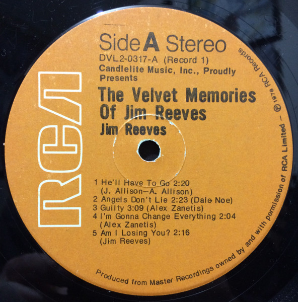 Jim Reeves - The Velvet Memories Of Jim Reeves | RCA (DVL2-0317) - 3