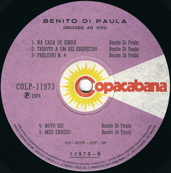 Benito Di Paula - Gravado Ao Vivo | Copacabana (COLP 11973) - 4
