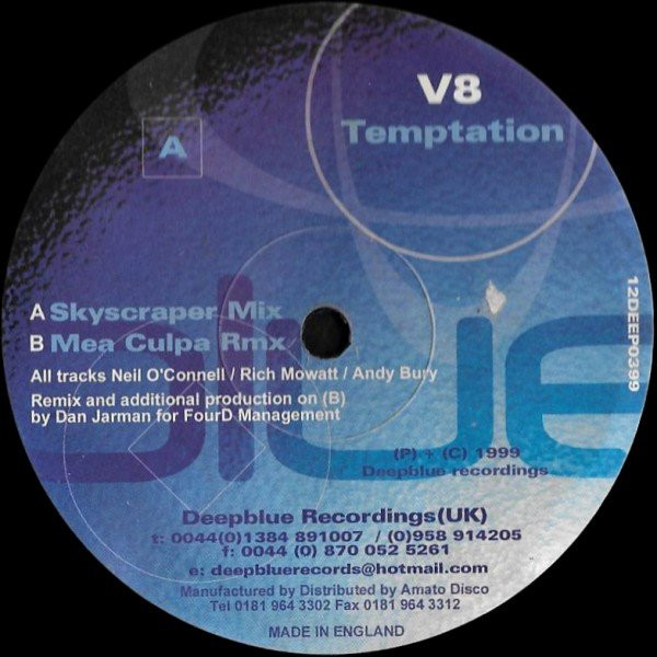 V8 - Temptation | Deepblue Records (12DEEP0399) - 2