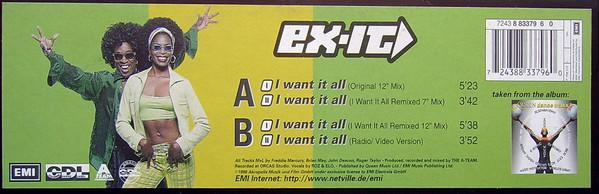 Ex-It - I Want It All | CDL - Cologne Dance Label (8 83379 6) - 5